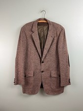 American Craftsman Men  s 42 Tweed Wool Blend Sport Coat Brown Herringbone Blazer