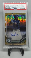 2019 Bowman Chrome 1st Gold Refractor Auto Noelvi Marte /50 PSA 9