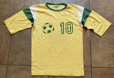 Vintage 1970s All Pro by Allison Soccer Jersey Shirt #10 Yellow Green Youth L