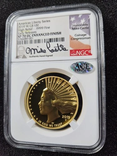 🌟 2019-W $100 1 oz Gold American Liberty High Relief NGC SP70 ENHANCED Coin ACE