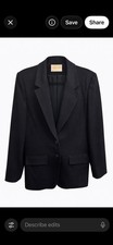 Pendleton Blazer Womens 12 Black Wool Single Button Classic Suit Jacket Made USA
