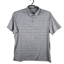 Mens Champion Heather Gray Polo Shirt Short Sleeve Polyester Stretch Size XL