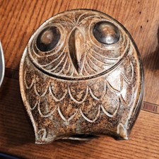 Otagiri OMC Japan Vintage Ceramic Owl Money Coin Bank MCM Matte Glaze Japan 5"