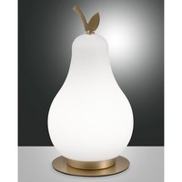 Led Tischleuchte Wilma, 8W, 3000K, 780Lm, IP20, Dimmbar, Weiß/Messing Satiniert