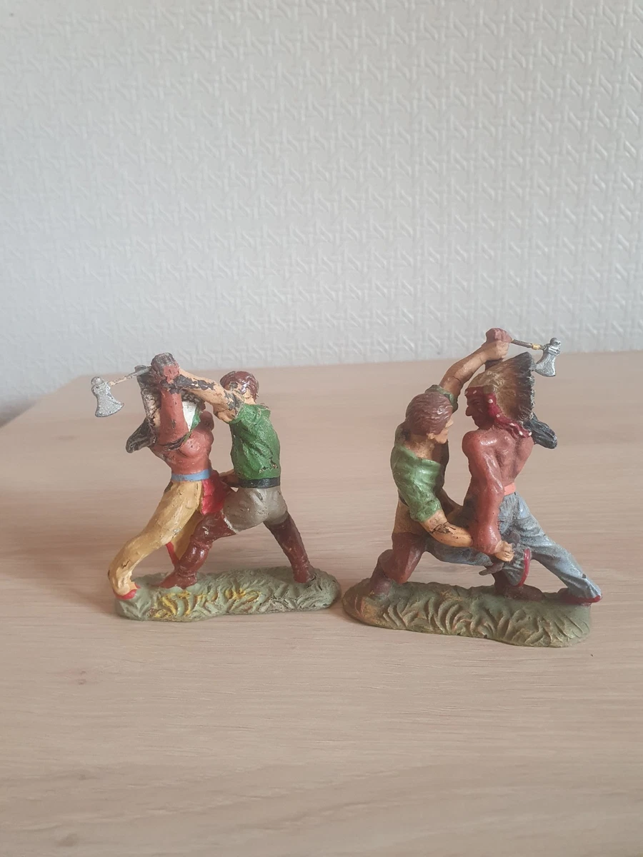 Lot De Figurines Elastolin – Cowboys Et Indiens (occasion)