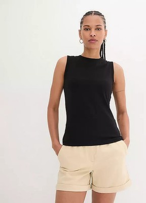 Freemans Black Crew Neck Tank Top    UK 14/16     (fj128-4)