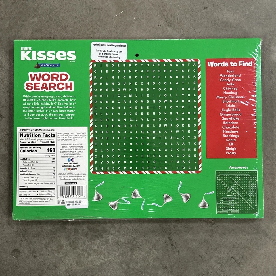 Hershey’s Advent Calendar Santa Design with 24 Doors and Word Search - Image 2 of 4