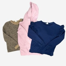 Crewcuts girls sweatshirt bundle back to school preppy fall leopard ruffle sz M