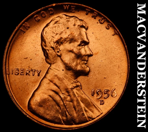 1956-D Lincoln Wheat Cent- Choice Gem Brilliant Uncirculated No Reserve #J3223
