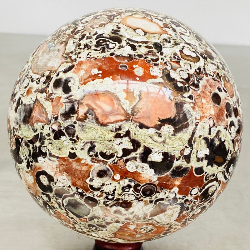 Natural Money agate Crystal Sphere Ball healing 3280G