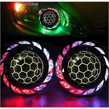 3.0 Inch Blue Honeycomb Projector Lens With Rgb Spiral Shroudsuniversal Headlig