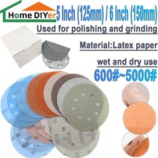 5,6 inch Hook and Loop Round Wet & Dry FV Sanding Discs 5~17Hole 600~5000 Grit