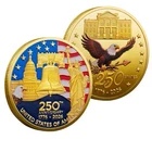 Gold USA 250th Anniversary Coin Soaring Eagle, Liberty Bell & Capitol 1776-2026