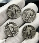 C176. 1930 & 1927  Standing Liberty Silver Quarter Dollar 25c Lot Of 4 Coins
