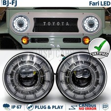 Fari LED 7'' per Land Cruiser BJ -FJ OMOLOGATI Angel Eyes Dinamico Luce POTENTE