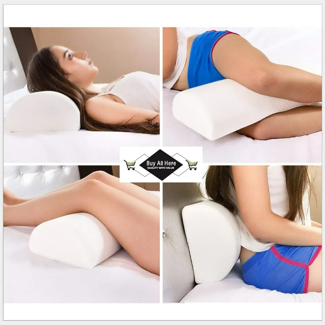 Half Moon Cushion Back Neck Leg Lumber Pregnancy Support Travel Pillow