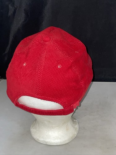 Vintage Corvette Hat Corduroy 80s Snapback Cap Racing B3 90s Used Red Adult - Picture 2 of 3