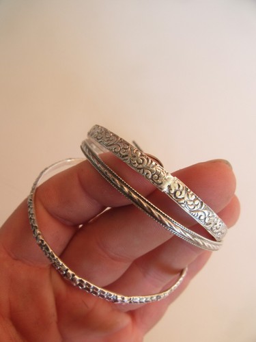 Vintage (8) Sterling Silver Interlocking Connected Bangle Bracelet, 47.5g - Picture 12 of 24