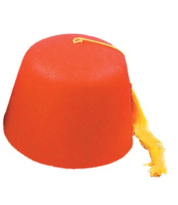 Fez Felt Red Hat With Yellow Cord 