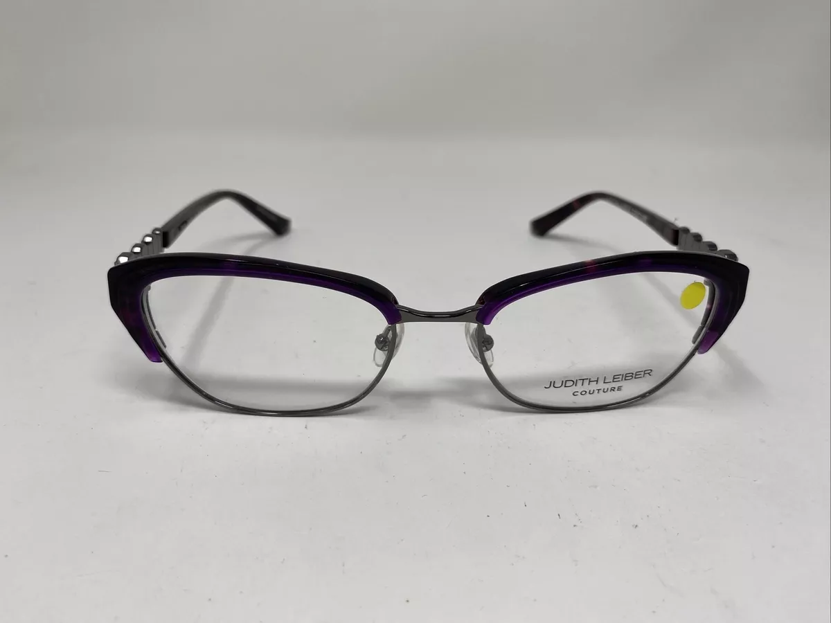 JUDITH LEIBER COUTURE EYEGLASS GRAVITY AMETHYST PURPLE BROWN 53 18