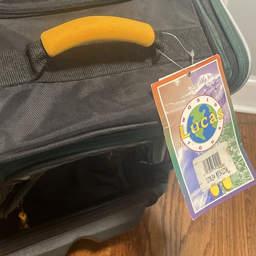 Lucas World Tour Rolling Luggage Bag Travel Suitcase Carry On With Tags! - Picture 3 of 5