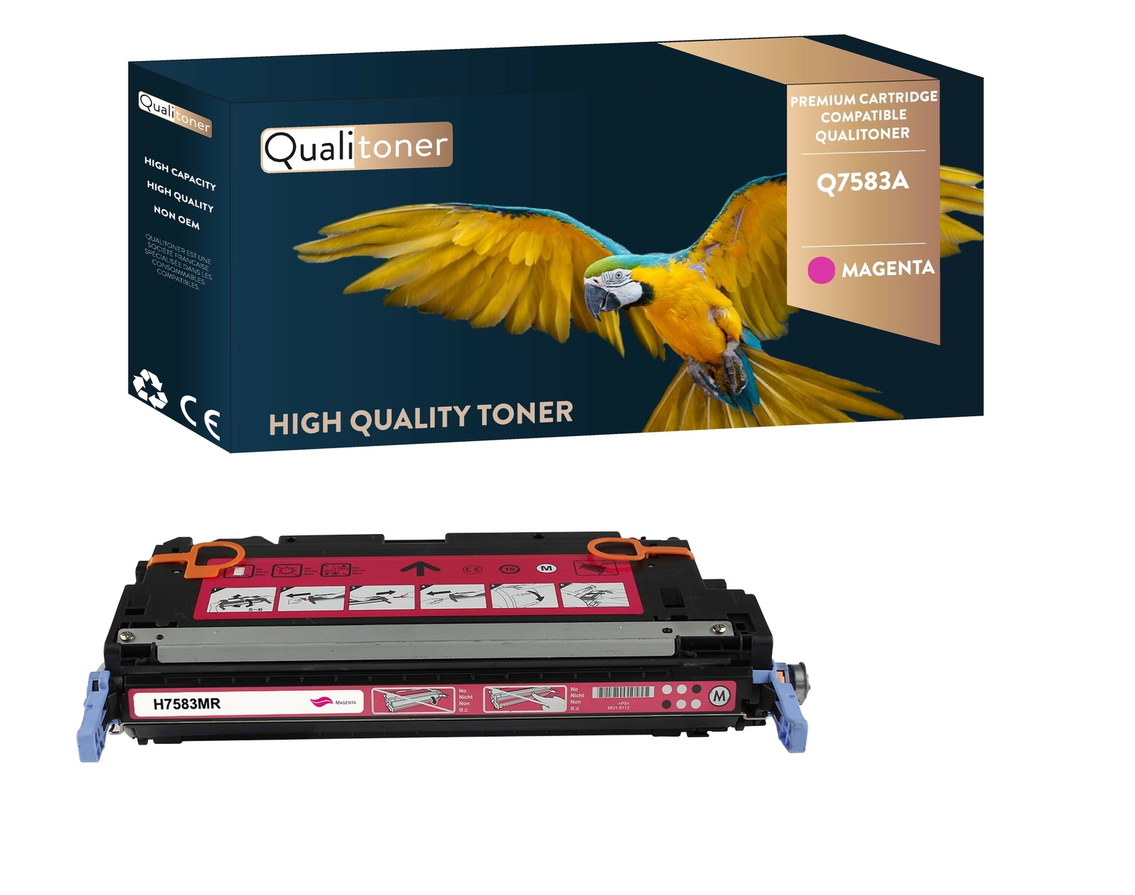 Toner HP Q7583A compatible magenta QUALITONER pour imprimante laser