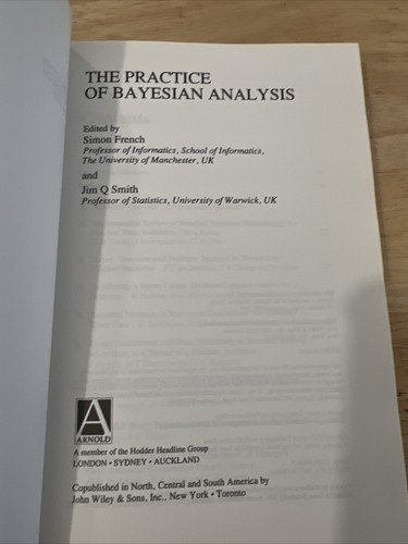 The Practice of Bayesian Analysis By S. French - Hardcover - Picture 5 of 6