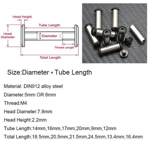 Knife Handle Bolt Rivets 12.9 Steel Scale Screw Fastener Nut DIY Making Material - Picture 13 of 22