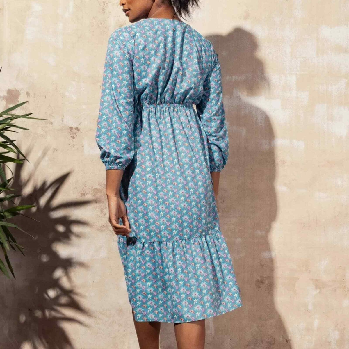 Mott50 Teal Floral Scarlet Button Front Long Sleeve Midi Dress XL NWOT |  eBay