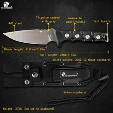Tactical D-247A HX Outdoor Knife with sharp stone & sheath