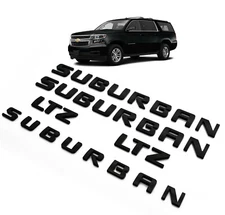 5x Black 2007-2019 SUBURBAN Nameplate Door Tailgate EMBLEMS Matte Black LTZ