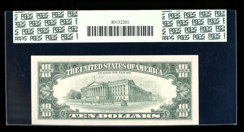 DBR 1995 $10 FRN Dallas Fr. 2032-K Superb Gem PCGS 68 PPQ Serial K95813392A - Image 2 of 2