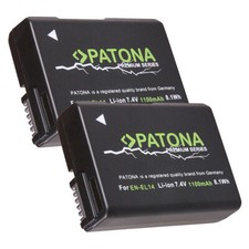 2x Batteria Patona Premium 7,4V 1100mAh per Nikon D5200,D3100,D5100,D3400,D3300