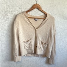 J Crew Cashmere Cardigan Sweater Womens Small Ivory