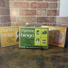 Vintage Lot Of 3 Trend Enterprises Rhyming Bingo Alphabet Number Bingo Games