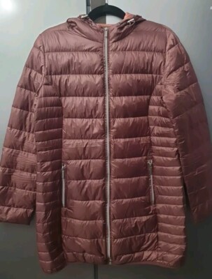Gina Benotti Quilted Down Jacket UK12 EU40 US8 Dark Burgundy Lightweight Coat