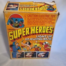 Vintage Lakesides Super Heroes Light Up Drawing Desk Superman 1977 DC comics