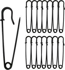 Safety Pins (Upgraded), 3" Large Safety Pins Pack of 30 for Clothes Leather Canv
