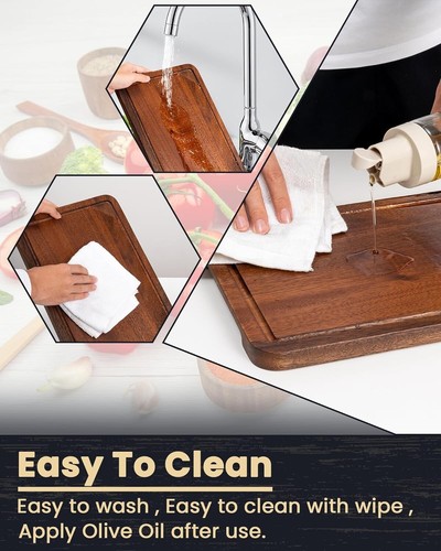 Durable American Black Walnut Cutting Board - 24x18 Charcuterie & Butcher Block - Picture 8 of 9