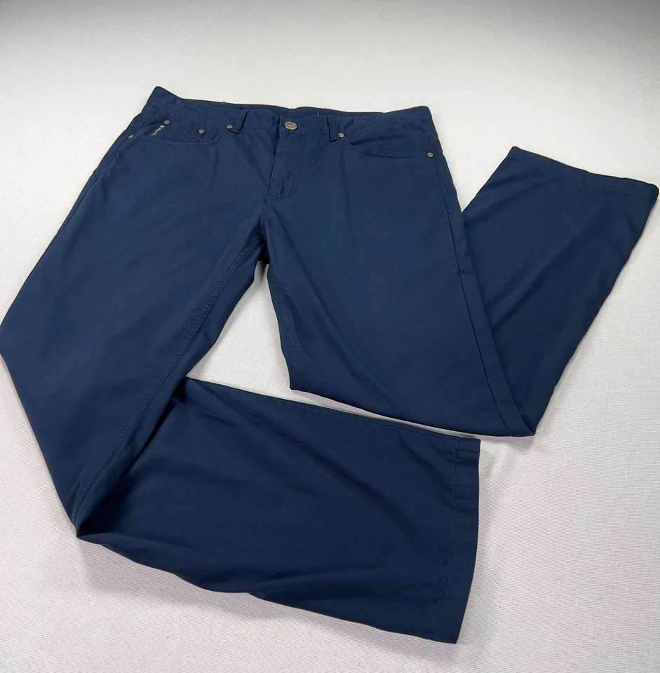 Armani Jeans Amandi Pants Men Size 36 (36x31) Navy Blue 100% Cotton Straight Leg - Image 2 of 4