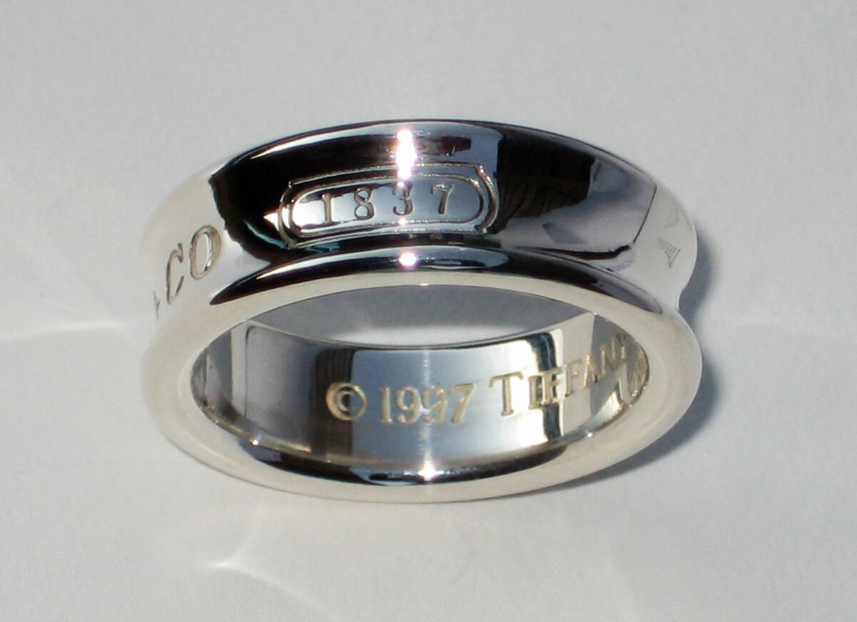 Tiffany & Co Sterling Silver Solid Ring 1837 Concave Thick Tiffany & Co Sterling Silver Solid Ring 1837 Concave Thick