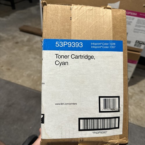 Genuine IBM 53P9393 Cyan Toner Cartridge InfoPrint Color 1228 1357 BNIB - Picture 2 of 2