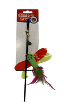 BillipetUSA Catnip Cat Teaser Long Dangler Grasshopper with feather 20"