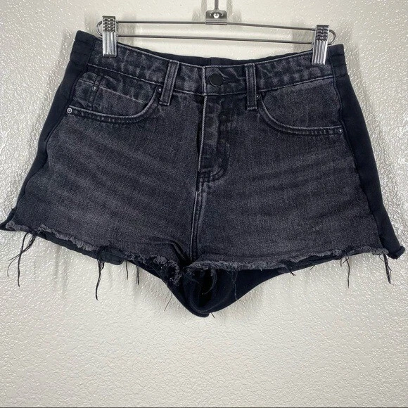 Denim x ALEXANDER WANG Women s Size 26 Bite Clash Denim Hybrid Shorts Black