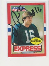 JEFF PARTRIDGE USFL LOS ANGELES EXPRESS 1985 TOPPS #61   AUTOGRAPHED CARD