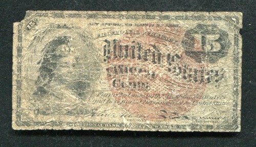FR. 1271 15 FIFTEEN CENTS FOURTH ISSUE FRACTIONAL CURRENCY NOTE