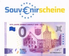0 Euro Schein XEYM 2023-1  1075 JAHRE ZERBST / ANHALT (948 - 2023)