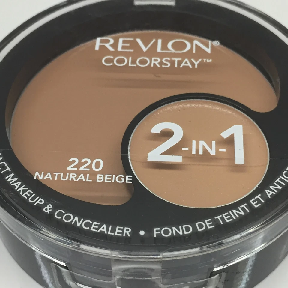 2 x Revlon Colorstay 220 Natural Beige 2 en 1 Maquillaje y Corrector Compacto Foto 2 de 2