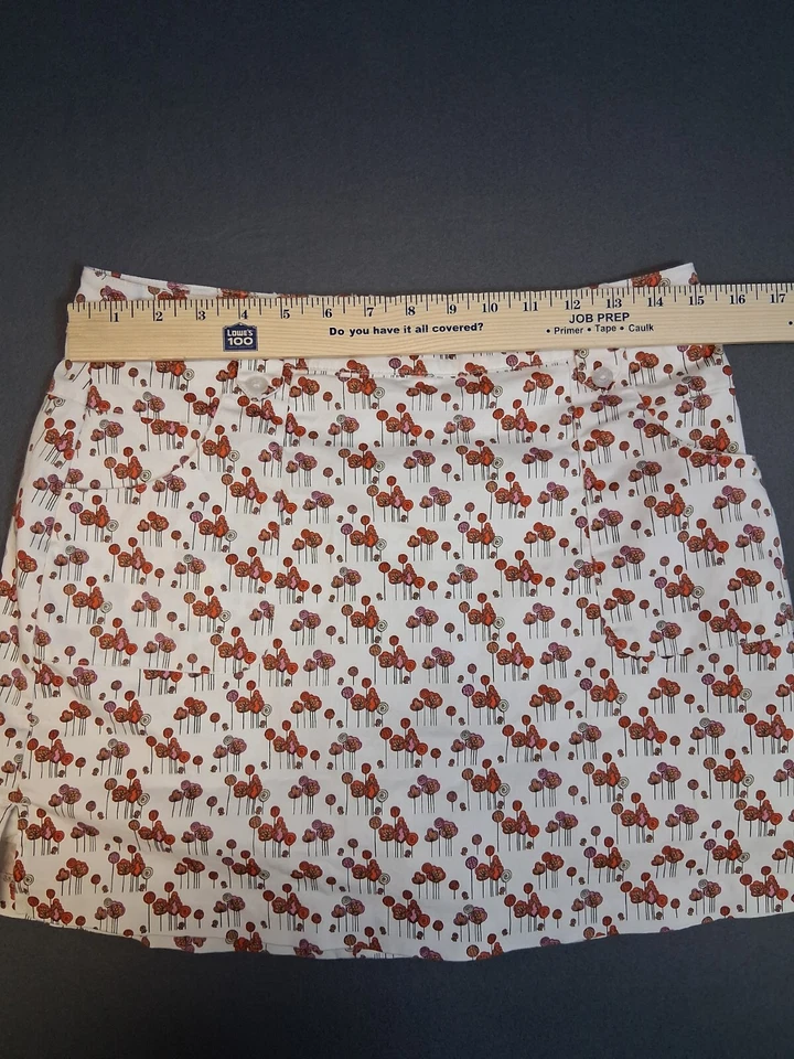 Falda corta de golf Hagen Pickleball verano blanca con estampado de árbol para mujer talla 6 Foto 4 de 4