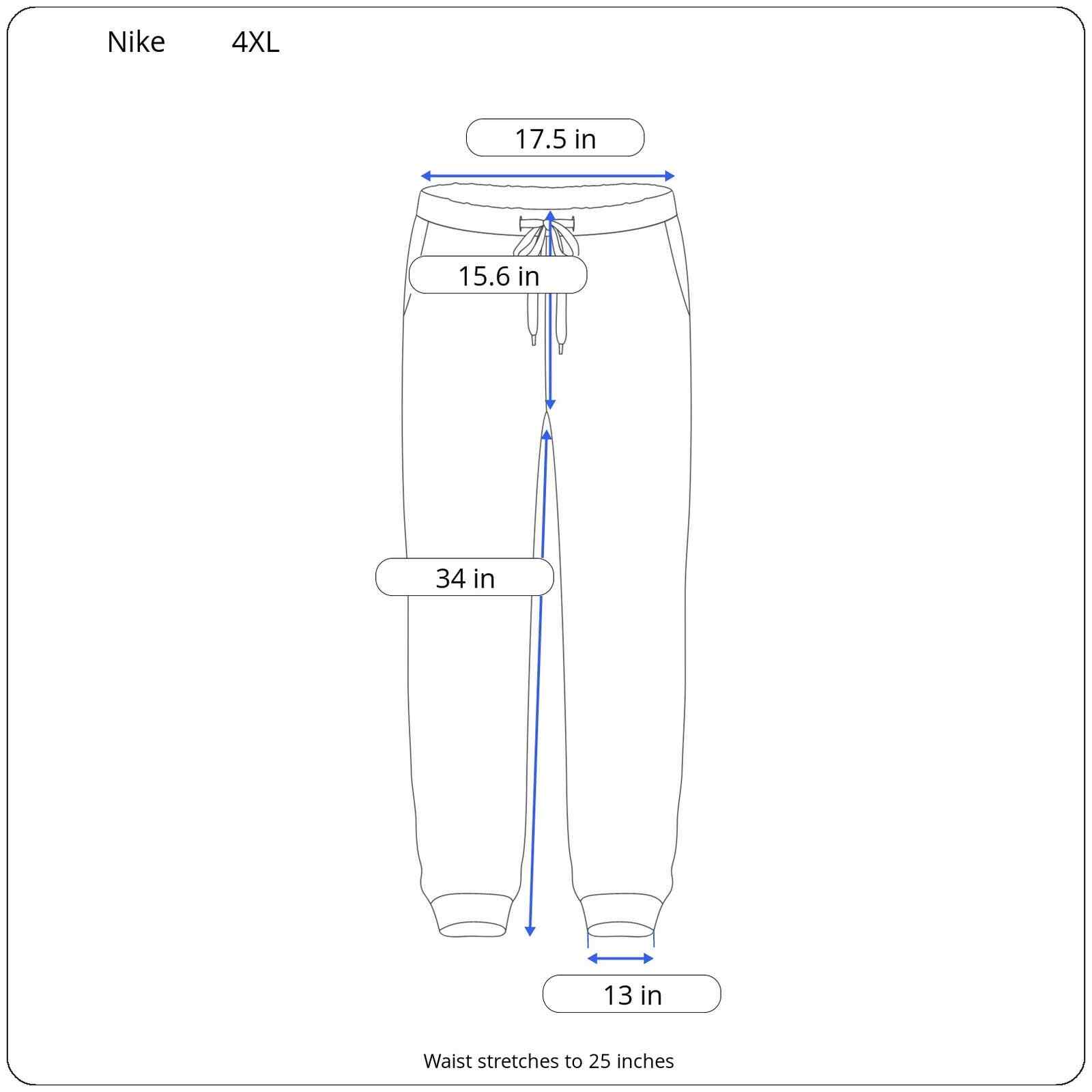 Vintage Nike Track Pants Men 4XL Fit Blue Baggy Wide Parachute Ankle